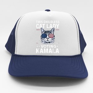 This Childless Cat Lady Is Voting Kamalaharris 2024 Trucker Hat