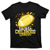 Tackle Childhood Cancer Football Childhood Cancer Awareness T-Shirt