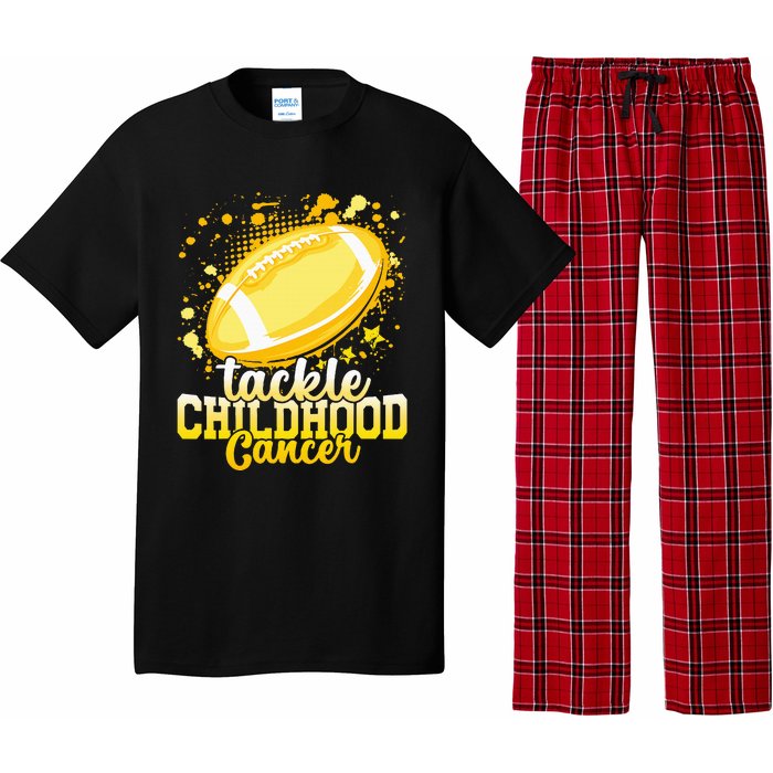 Tackle Childhood Cancer Football Childhood Cancer Awareness Pajama Set