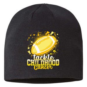 Tackle Childhood Cancer Football Childhood Cancer Awareness Sustainable Beanie