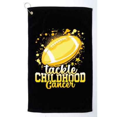 Tackle Childhood Cancer Football Childhood Cancer Awareness Platinum Collection Golf Towel