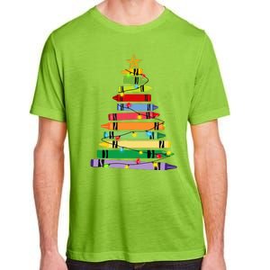 Teacher Christmas Crayon Tree Light Gifts Student Adult ChromaSoft Performance T-Shirt