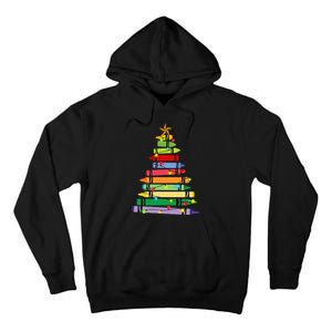 Teacher Christmas Crayon Tree Light Gifts Student Tall Hoodie