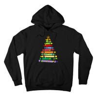 Teacher Christmas Crayon Tree Light Gifts Student Tall Hoodie