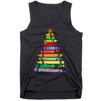 Teacher Christmas Crayon Tree Light Gifts Student Tank Top