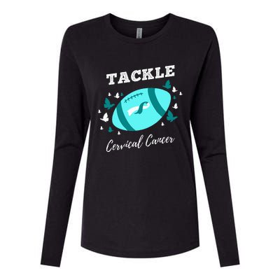 Tackle Cervical Cancer for Cervical Cancer Awareness Womens Cotton Relaxed Long Sleeve T-Shirt