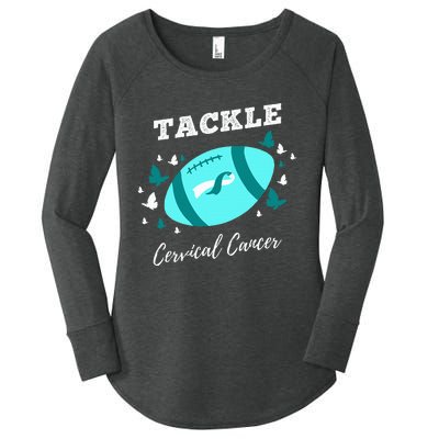 Tackle Cervical Cancer for Cervical Cancer Awareness Women's Perfect Tri Tunic Long Sleeve Shirt