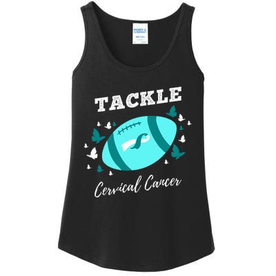 Tackle Cervical Cancer for Cervical Cancer Awareness Ladies Essential Tank