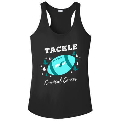 Tackle Cervical Cancer for Cervical Cancer Awareness Ladies PosiCharge Competitor Racerback Tank