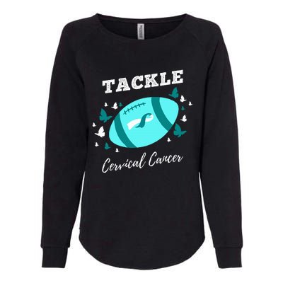 Tackle Cervical Cancer for Cervical Cancer Awareness Womens California Wash Sweatshirt