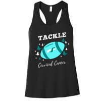 Tackle Cervical Cancer for Cervical Cancer Awareness Women's Racerback Tank