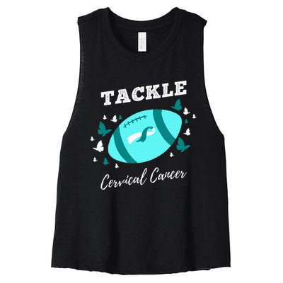 Tackle Cervical Cancer for Cervical Cancer Awareness Women's Racerback Cropped Tank