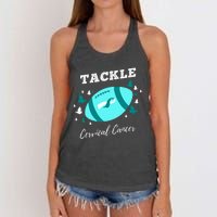 Tackle Cervical Cancer for Cervical Cancer Awareness Women's Knotted Racerback Tank