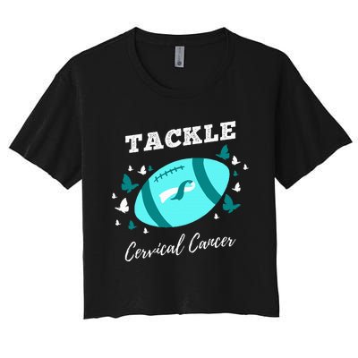 Tackle Cervical Cancer for Cervical Cancer Awareness Women's Crop Top Tee