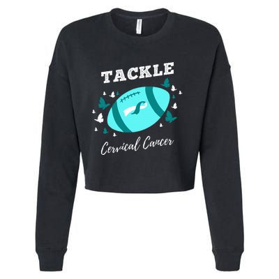 Tackle Cervical Cancer for Cervical Cancer Awareness Cropped Pullover Crew