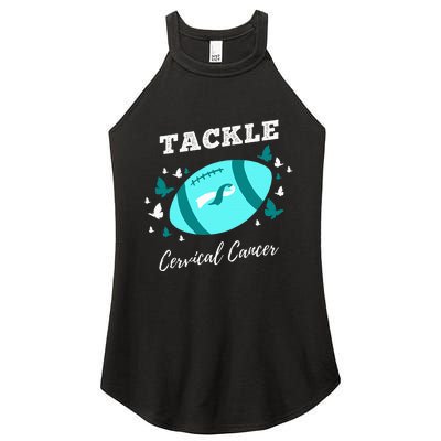 Tackle Cervical Cancer for Cervical Cancer Awareness Women's Perfect Tri Rocker Tank