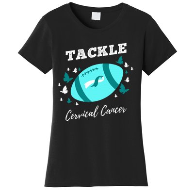 Tackle Cervical Cancer for Cervical Cancer Awareness Women's T-Shirt