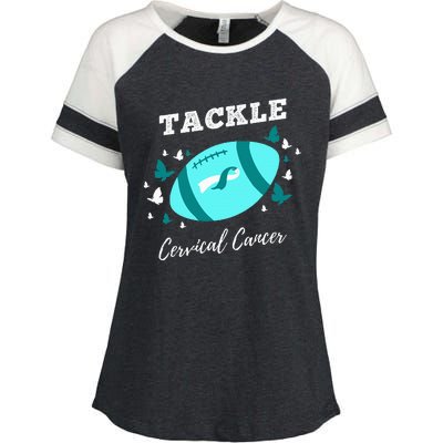 Tackle Cervical Cancer for Cervical Cancer Awareness Enza Ladies Jersey Colorblock Tee