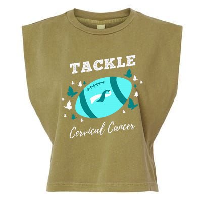 Tackle Cervical Cancer for Cervical Cancer Awareness Garment-Dyed Women's Muscle Tee