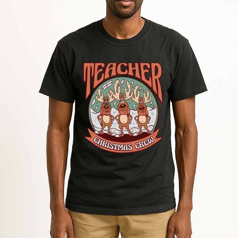 Teacher Christmas Crew Holiday Tall T-Shirt
