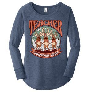 Teacher Christmas Crew Holiday Women's Perfect Tri Tunic Long Sleeve Shirt