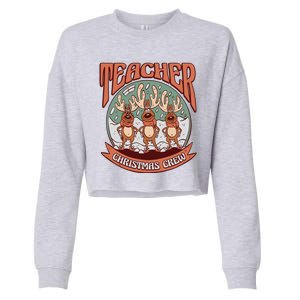 Teacher Christmas Crew Holiday Cropped Pullover Crew