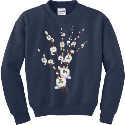 Tree Cat Cute Funny Kids Sweatshirt