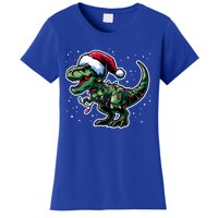 Trex Christmas Dinosaur Christmas Lights Gift Women's T-Shirt