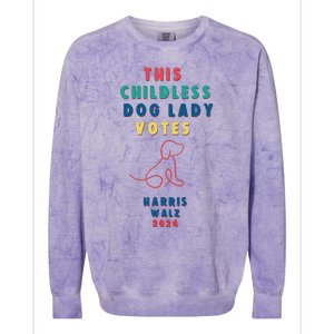 This Childless Dog Lady Votes Kamala Harris Walz Colorblast Crewneck Sweatshirt