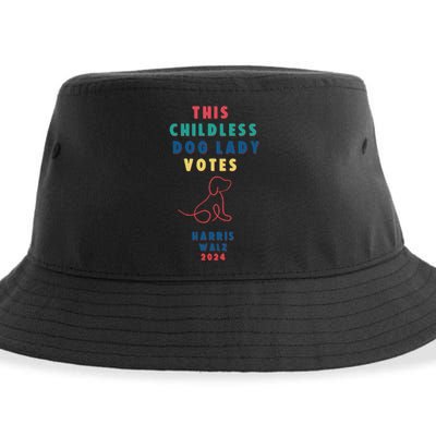 This Childless Dog Lady Votes Kamala Harris Walz Sustainable Bucket Hat