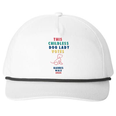 This Childless Dog Lady Votes Kamala Harris Walz Snapback Five-Panel Rope Hat