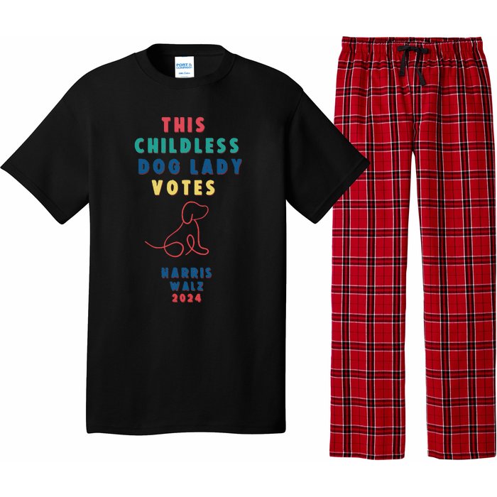 This Childless Dog Lady Votes Kamala Harris Walz Pajama Set