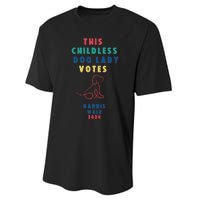 This Childless Dog Lady Votes Kamala Harris Walz Performance Sprint T-Shirt