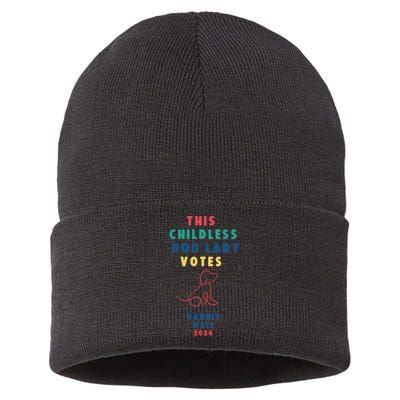 This Childless Dog Lady Votes Kamala Harris Walz Sustainable Knit Beanie