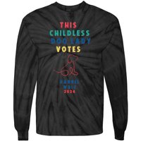 This Childless Dog Lady Votes Kamala Harris Walz Tie-Dye Long Sleeve Shirt