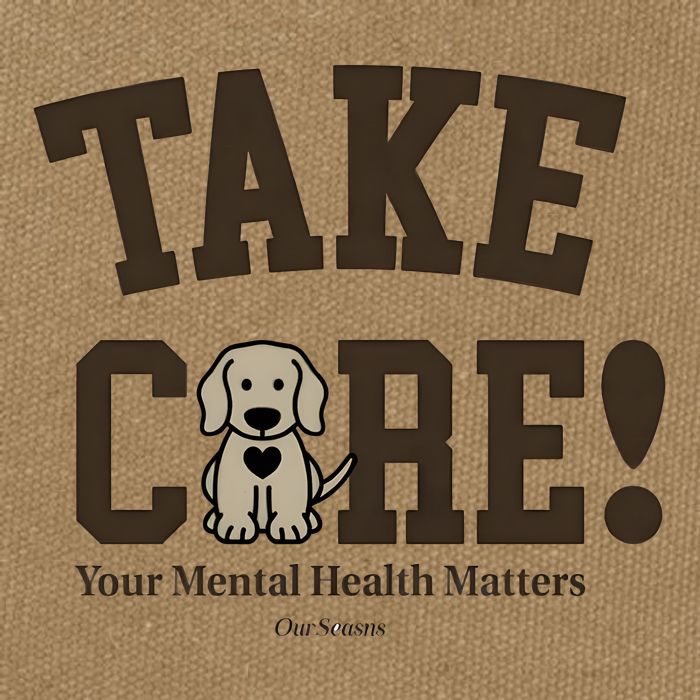 Take Care Dog Your Mental Health Matters Cotton Canvas Backpack