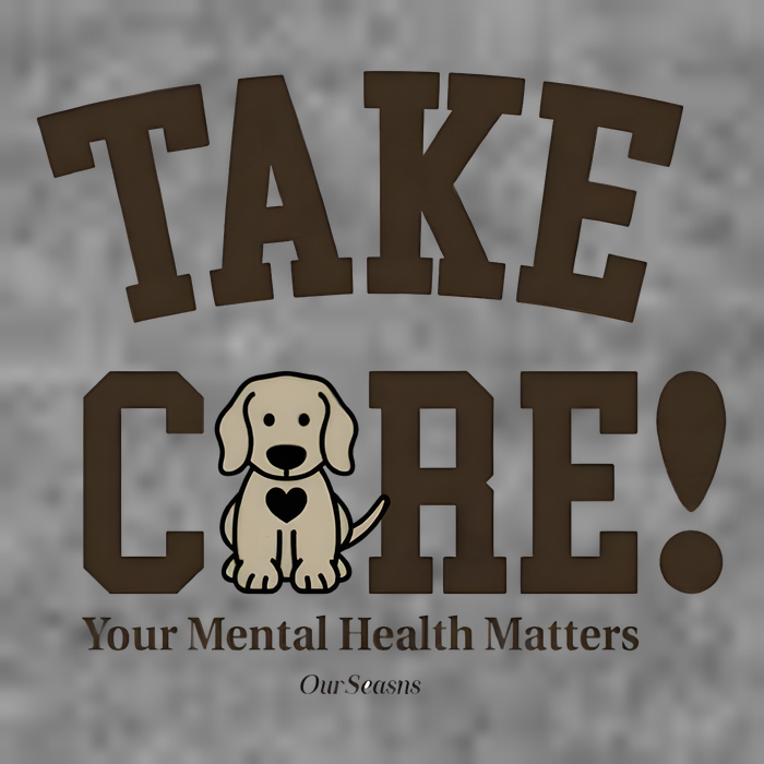 Take Care Dog Your Mental Health Matters 7-Panel Snapback Hat