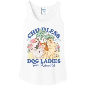 This Childless Dog Lady Is Voting Kamala Harris 2024 Ladies Essential Tank