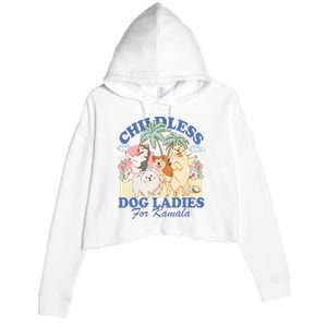 This Childless Dog Lady Is Voting Kamala Harris 2024 Crop Fleece Hoodie