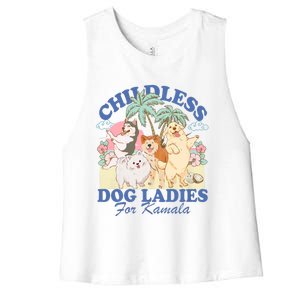 This Childless Dog Lady Is Voting Kamala Harris 2024 Women's Racerback Cropped Tank