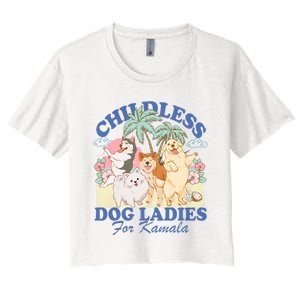 This Childless Dog Lady Is Voting Kamala Harris 2024 Women's Crop Top Tee