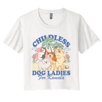 This Childless Dog Lady Is Voting Kamala Harris 2024 Women's Crop Top Tee