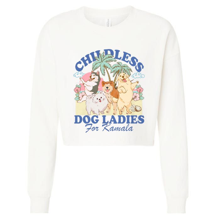 This Childless Dog Lady Is Voting Kamala Harris 2024 Cropped Pullover Crew