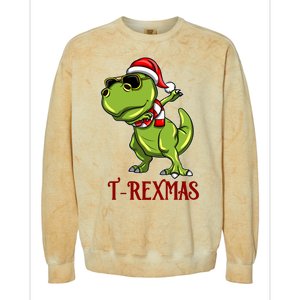 Trex Christmas Dino Colorblast Crewneck Sweatshirt