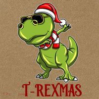 Trex Christmas Dino Cotton Canvas Backpack