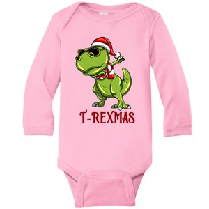 Trex Christmas Dino Baby Long Sleeve Bodysuit