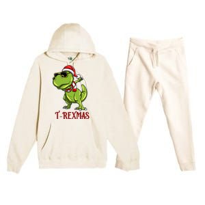 Trex Christmas Dino Premium Hooded Sweatsuit Set