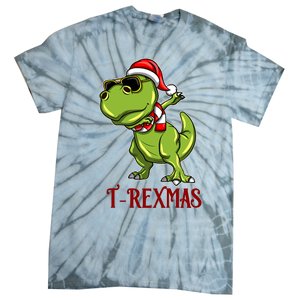 Trex Christmas Dino Tie-Dye T-Shirt