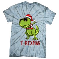 Trex Christmas Dino Tie-Dye T-Shirt