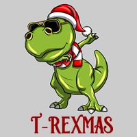 Trex Christmas Dino Tie-Dye T-Shirt